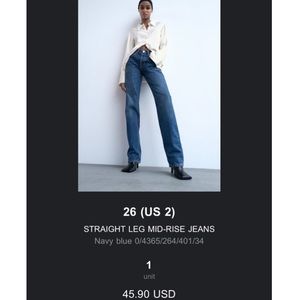 Zara Straight Leg Jeans